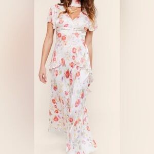 rixo samira halter maxi dress RIXO Samira Printed Fil Coup Georgette Halterneck Maxi Dress